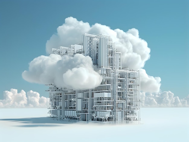 Conceito e ideia de computação em nuvem de banco de dados de armazenamento de dados em nuvem