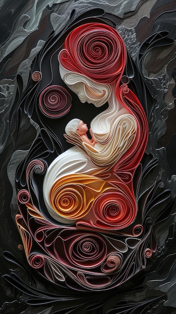 Conceito ginecológico uma narrativa visual do útero e do milagre da vida recém-nascida