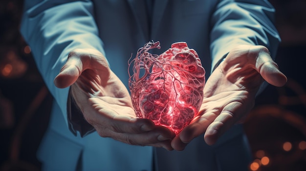 Conceito inovador de medicina Símbolo do coração IA generativa