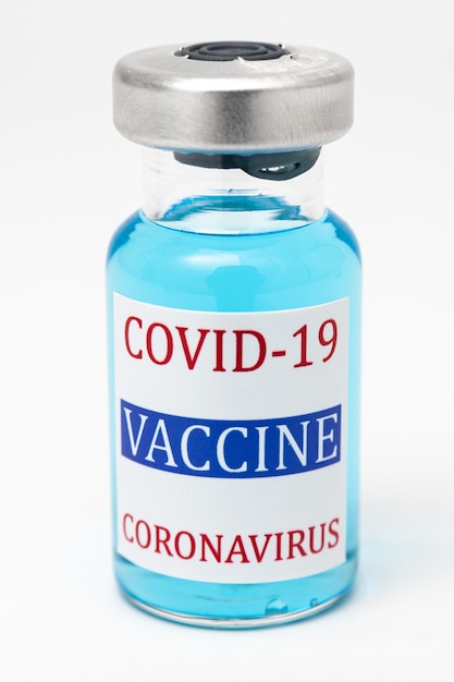 Conceito médico - frasco da vacina COVID-19.