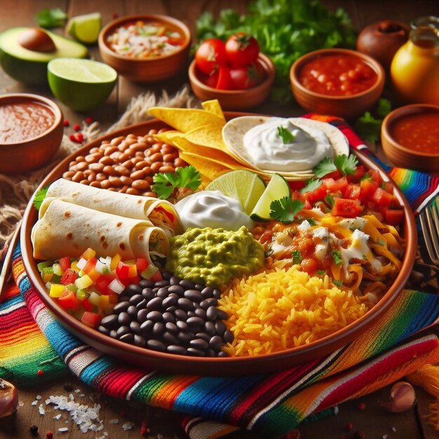 Foto conceito típico de comida mexicana