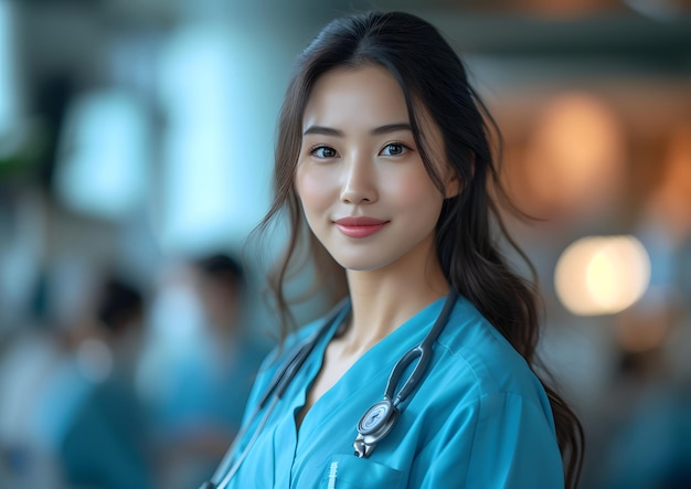 Foto conceitos de enfermeira e médico retrato de pessoa de saúde médica no hospital