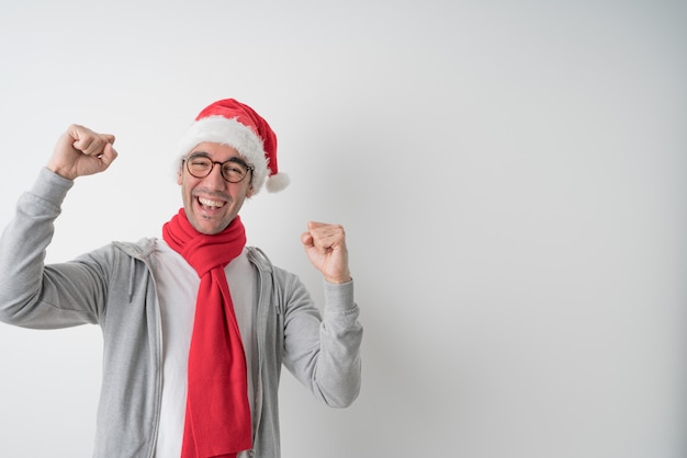 Conceitos de natal - jovem gesticulando