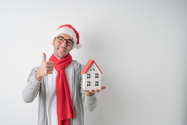 Foto conceitos de natal - jovem gesticulando