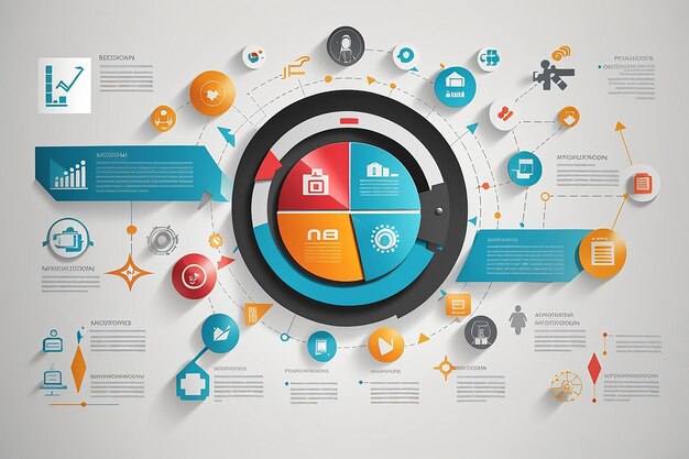 Foto conceitos de negócios vetoriais com ícones podem ser usados para relatório de negócios de loop infográfico ou modelo de plano moderno