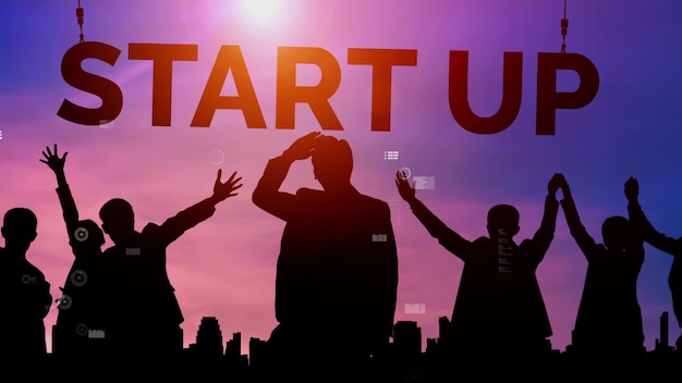 Conceitual start up business of creative people