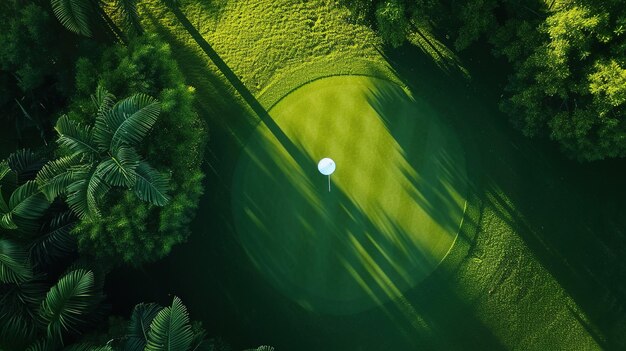 Foto concentre-se na bola de golfe