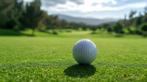 Foto concentre-se na bola de golfe