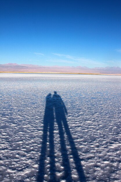 Foto concentre-se na sombra de casais em salt lake