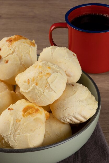 Concentre-se no delicioso pão de queijo pão de queijo