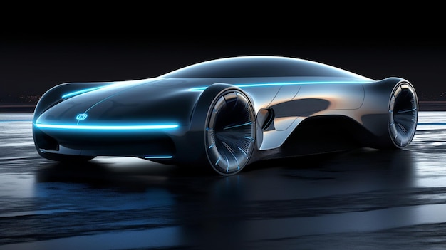 Un concept car con un diseño futurista.