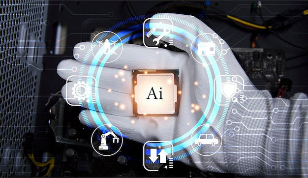 Concept CPU AI se usa para controlar todo a su alrededor usando inteligencia artificial