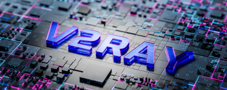 Foto concept of bypassing censorship on internet replacement of vpn for accessing internet v2ray tool is responsible for implementing network protocols and functions freedom on the internet 3d render