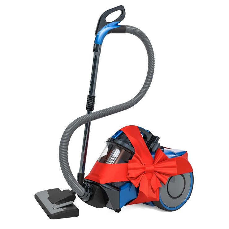 Foto concept de vacío de regalo con cinta roja y arco renderizado en 3d
