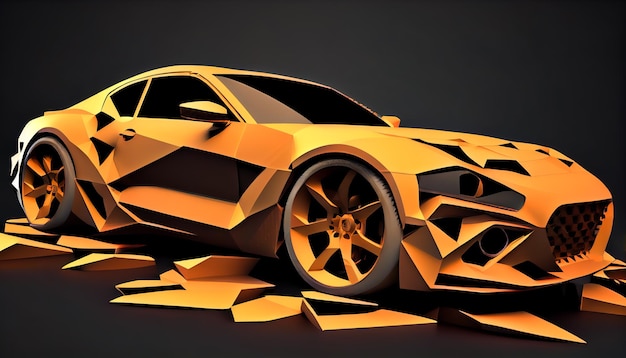 Concepto 3d de un automóvil moderno IA generativa IA generativa