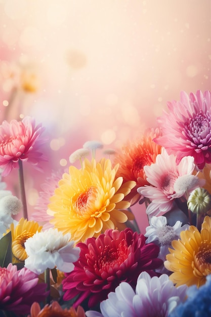 Concepto de acuarela peonías de color de San Valentín diseño de flores en colores pastel fondo de flor de primavera IA generativa