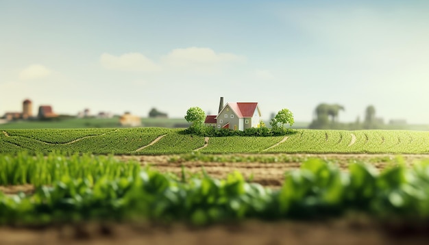 Concepto de agricultura agrícola con objetos mínimos Colores naturales minimalistas