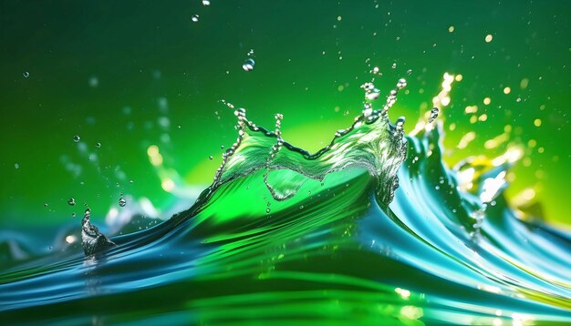 Foto concepto de agua limpia y naturaleza de la ola ecológica verde