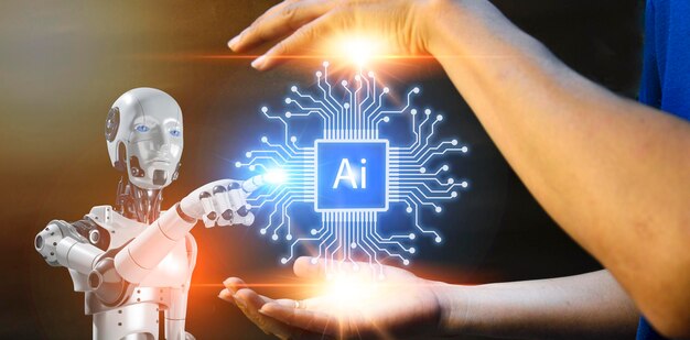 El concepto AI ChatBot es único en el sentido de que puede interactuar con la misma naturalidad que un ser humano real. Innovación industrial 50