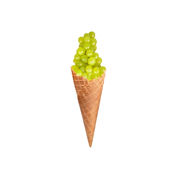 Concepto de alimentación saludable con manipulación de fotos de helado de uva verde