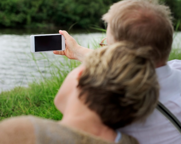 Concepto de amor romance Senior pareja Senior