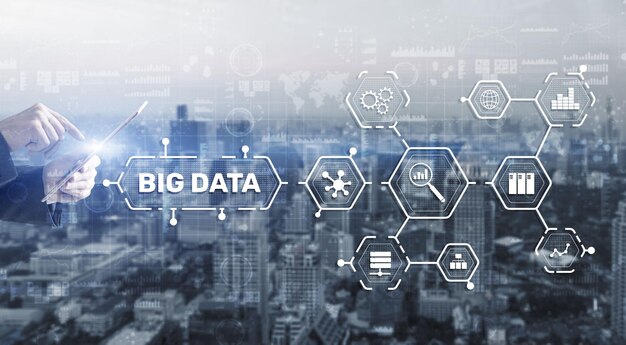 Concepto de análisis de big data y inteligencia empresarial