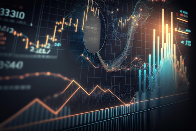 Concepto de análisis de gráfico de negocio de estrategia de crecimiento Generación de IA