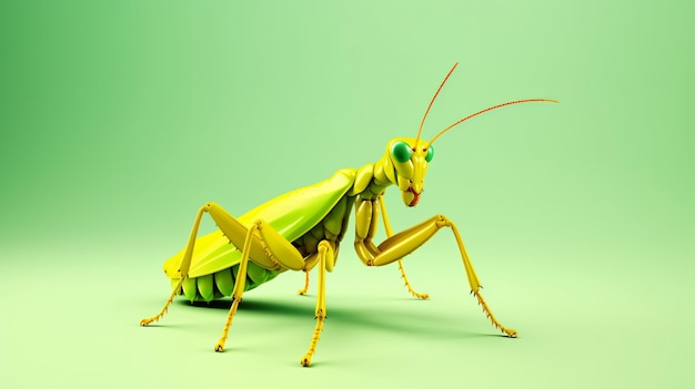 Concepto de animal creativo insecto mantis que reza