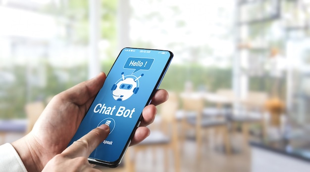 Concepto de aplicación de servicio al cliente digital inteligente AI Chatbot.