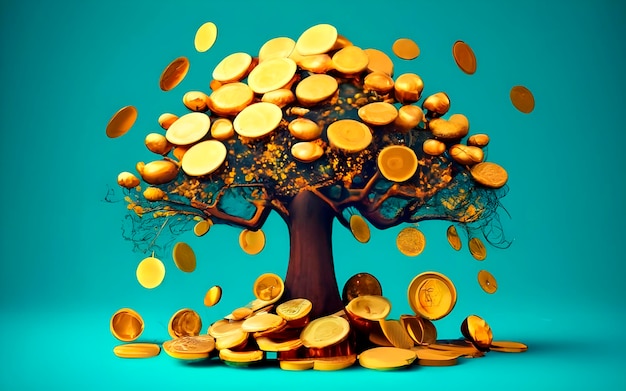 concepto de árbol de dinero ai generado