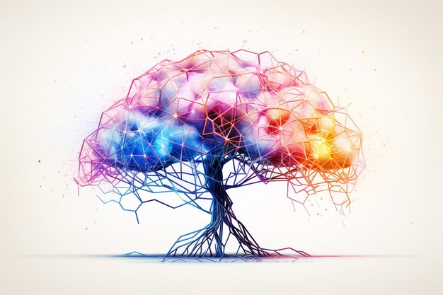 concepto de árbol de inteligencia representan un cerebro y neuronas conexión red y conocimiento