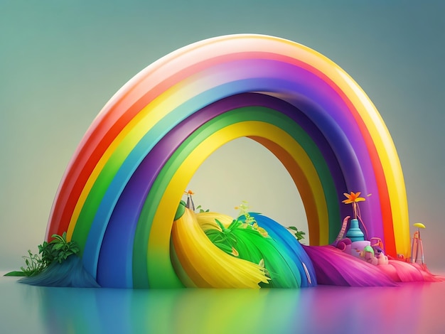 Concepto de arco iris colorido realista
