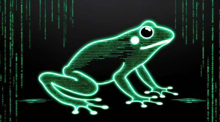 Foto concepto de arte digital impulsado por datos en el entorno de la matriz