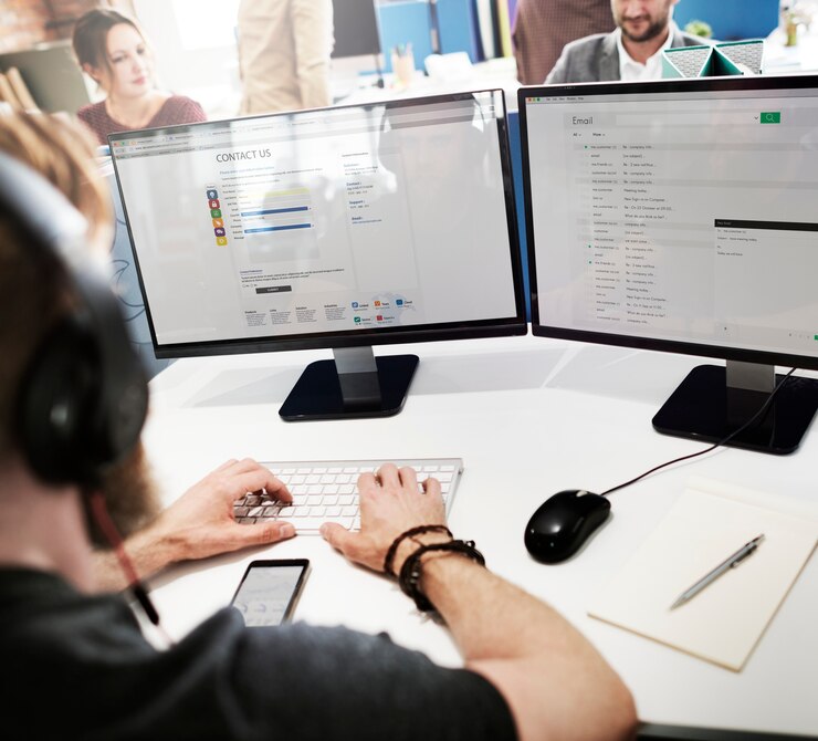 Foto concepto de asistencia de trabajo oficial de servicio al cliente