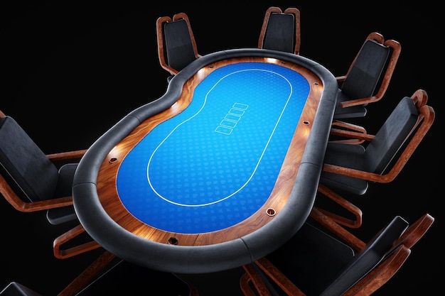 Concepto de banner de mesa de póquer de casino Juego de póquer juegos de cartas de juego en línea Diseño moderno Estilo de revista Representación 3D Ilustración 3D