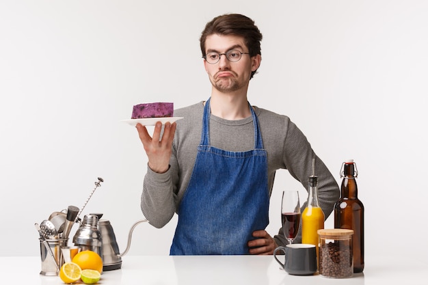 Concepto de barista, trabajador de café y barman.