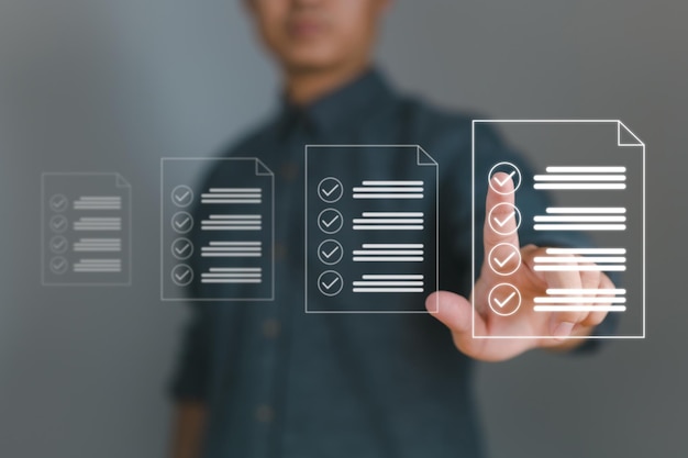 Foto concepto de una base de datos en línea y un sistema de gestión de documentos para gestionar los archivos de forma eficaz, los procesos deben estar automatizados