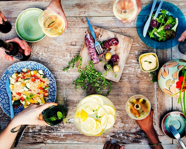 Concepto de bebida de comida bebida fiesta comida