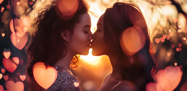 El concepto de un beso de pareja para el día de San Valentín