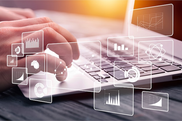 concepto de BI de inteligencia empresarial,