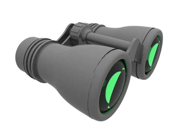 Concepto binocular 3D. Ilustración procesada