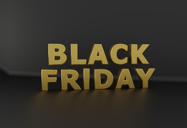 Concepto de Black Friday 3D con globos