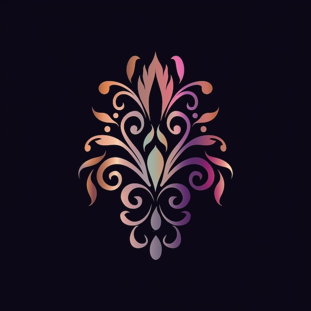 Concepto de boda Filigree Gradiente Logotipo de colores