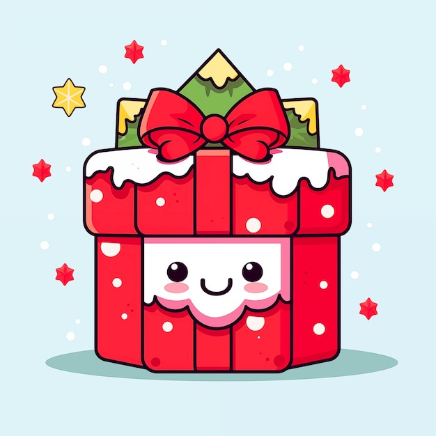 Foto concepto de caja de regalos para fiestas de cumpleaños regalos y sorpresas ilustración plana de dibujos animados aislada
