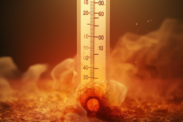 Concepto de cambio climático con un termómetro que muestra 00120 00