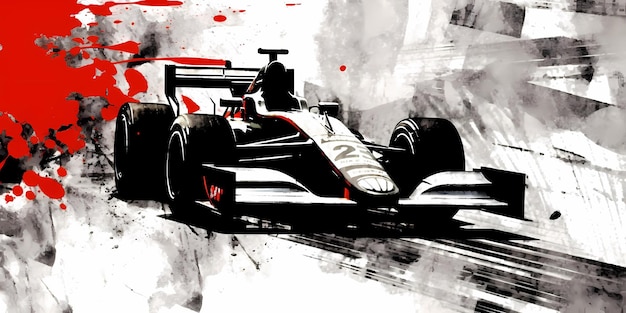 Foto concepto de cartel rojo de f1 racing en estilo expresivo