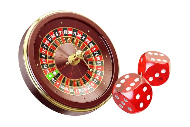 Concepto de casino y juego renderizado en 3D