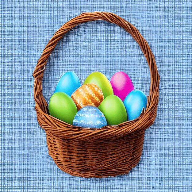 Concepto de celebración de Pascua huevo de Pascua colorido con fondo colorido IA generativa