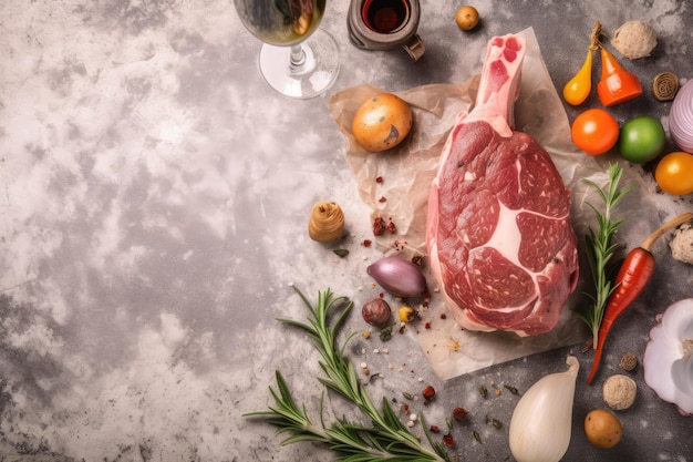 Concepto Celebración Semana Santa Carne Conejo Pascua Sobre Fondo Piedra