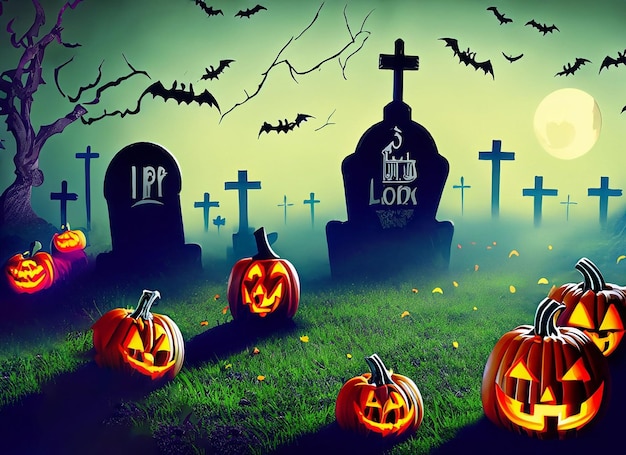 Concepto cementerio de halloween